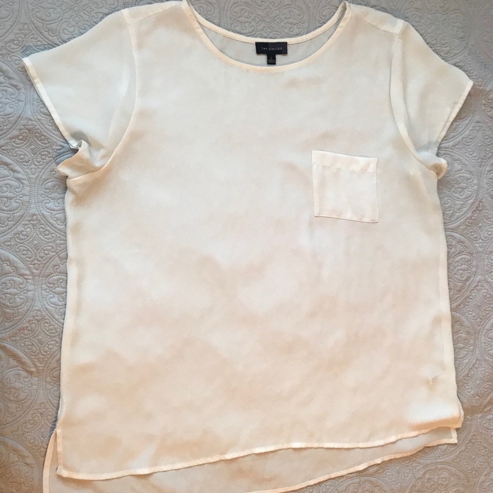 Cream/Off-white Pocket Tee by The Limited